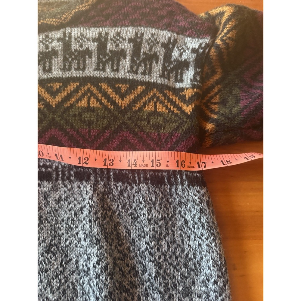 Vintage Peruvian Wool Blend Unisex Sweater Andean Geometric Pattern *No Size - Picture 7 of 8
